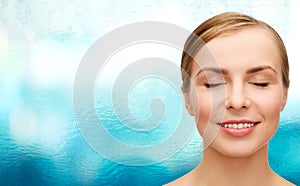 Face of beautiful woman with closed eyes