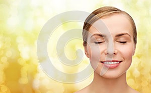 Face of beautiful woman with closed eyes