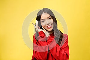 Face of a beautiful young girl with a clean fresh face close up