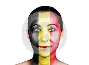 Face with the Belgian flag