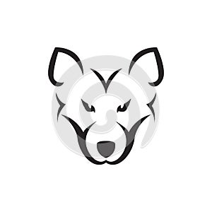 Face black little wolf logo design vector graphic symbol icon sign illustration creative idea