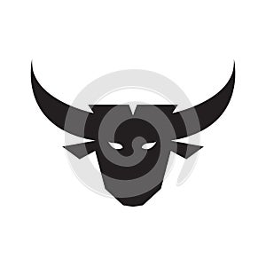 Face black silhouette cow or buffalo logo design vector graphic symbol icon illustration creative idea