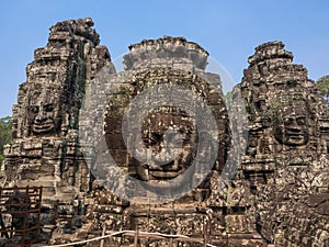 Face of Bodhisattva Loki State Ice King at Bayon Temple,