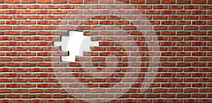 Face Brick Wall With Hole