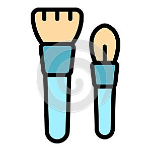 Face brush icon vector flat