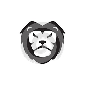 Face cartoon black isolated lion head logo design, vector graphic symbol icon illustration creative idea