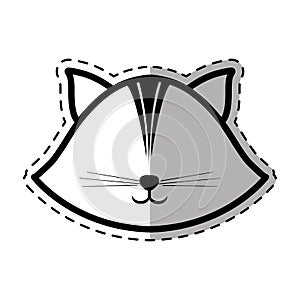 face cat feline animal dot line shadow