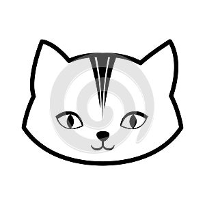 face cat feline curious small outline