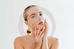 Face cleansing detox procedure woman perfect skin