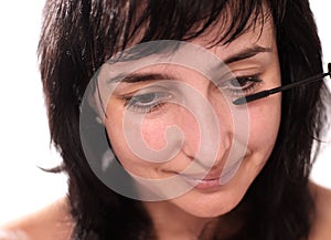 Face closeup of woman make up