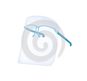 Face cover shield with glasses