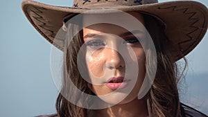 Face of cowgirl