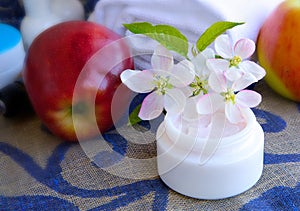 Face cream with apple blossoms extract.