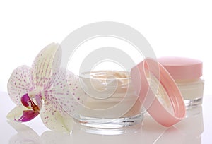 Face cream and orchid photo