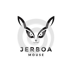 Face cute jerboa mouse logo design vector graphic symbol icon illustration creative idea