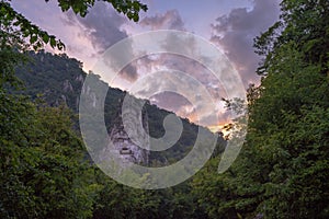 Face of Decebal in the Cliff of Romania