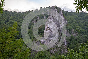 Face of Decebal in the Cliff of Romania