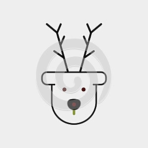 Face deer simple logo symbol icon. Vector graphic design. Illustration idea creative