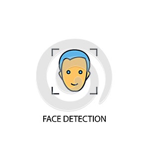 Face detection concept 2 colored line