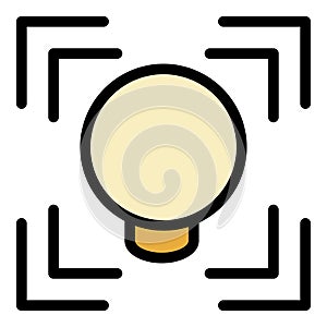 Face detection frame icon color outline vector