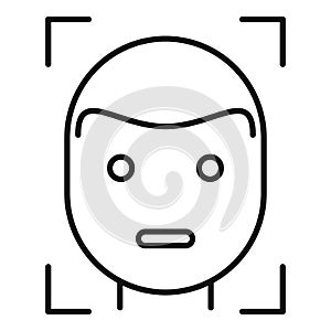 Face detection icon, outline style