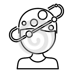 Face dizziness icon outline vector. Person vertigo