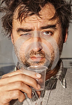 Face of drunkard photo
