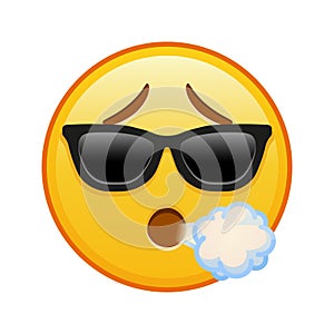 Face Exhaling with sunglasses Large size of yellow emoji smile photo