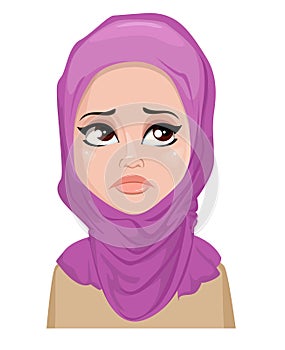 Face expression of Arabic woman - crying