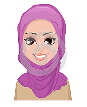 Face expression of Arabic woman - smiling