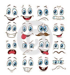 Face expression set. vector illustration emoticon cartoon photo