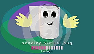 Face with expression, smile. Sending a virtual hug. Colorful.