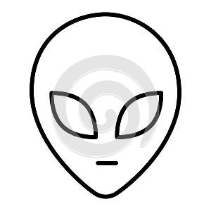 Face of extraterrestrial alien simple monochrome lineart icon cosmos creature logo galaxy monster