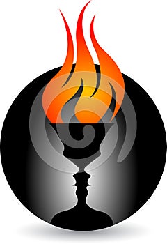 Face flaming logo