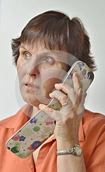 Face of a Focussed Middle-aged Woman