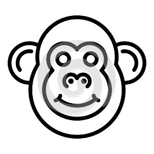 Face gibbon icon, outline style