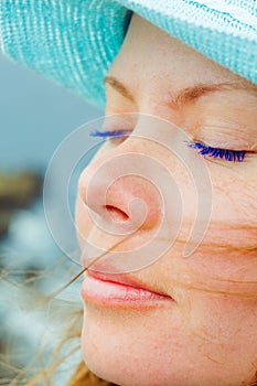 The face of girl on the edge of the earth, Finister, Bretagne