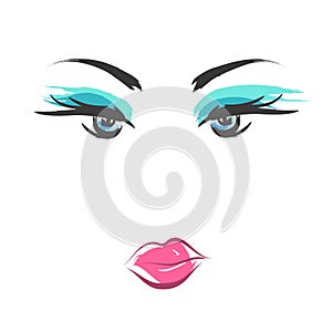 Face glamorous girl cartoon