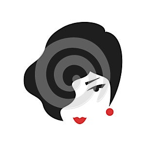 Face glamorous girl cartoon