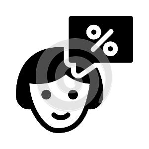 Face glyph flat vector icon