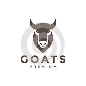 Face goat mountain logo design, vector graphic symbol icon illustration creative idea