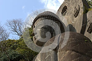 The face of the great stone Buddha