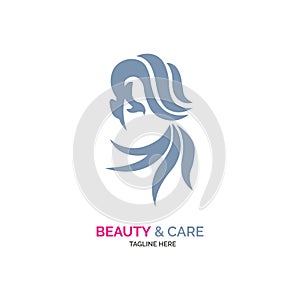 face hair beauty logo template design for brand or company and other