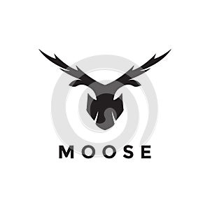 Face head modern shape moose deer logo design vector graphic symbol icon illustration creative idea