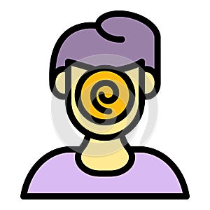 Face hypnosis icon color outline vector