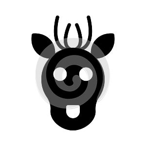 Face glyph flat vector icon