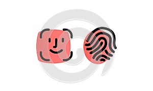 Face id, touch id. Scanners icons set, vector. Security, id scanners