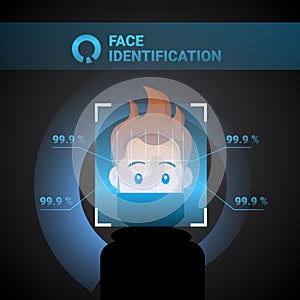 Face Identification System Scan Man Access Control Technology Biometrical Recognition Concept