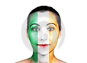 Face with the Ireland flag