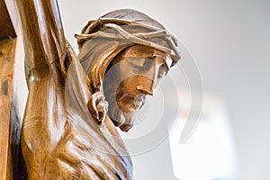 The face of Jesus Christ with crown of thorns